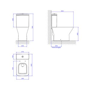 Bacia Para Caixa Acoplada Living P.340.17 - Deca Louças