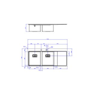 Cuba Para Cozinha Retângular Dupla Wish Inox 116x52cm - Deca