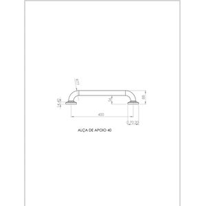 Barra De Apoio Reta  40 Cm Alumínio Soft 1.1/4 Pne/pcd - Pevilon
