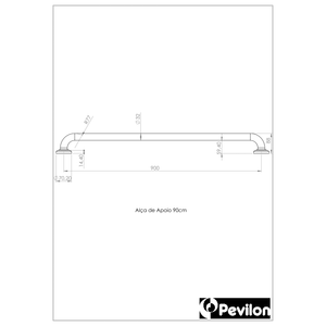 Barra De Apoio Reta 90 Cm Alumínio Soft 1.1/4 10090 Pne/pcd - Pevilon