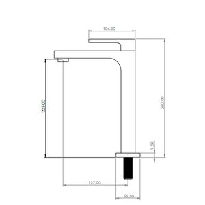 Torneira C80 95091 Piazza Fixa Bancada  Bica Alta Com Arejador 1/4 Preto - Pevilon