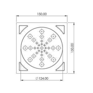 Grelha Quadrada Inox 914015 15x15 Preto - Pevilon