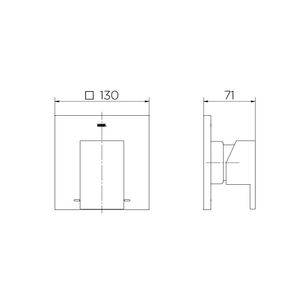 Acabamento Monocomando Para Chuveiro E Ducha Higiênica New Edge / Minima  ½ E ¾  Cobre Polido - Docol