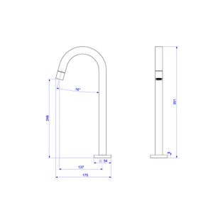 Torneira Para Lavatório De Mesa Tube Black Noir Bica Alta - Deca
