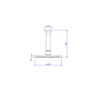 Chuveiro Aquamax 1998 Bl Mt Com Tubo De Teto Black Matte - Deca