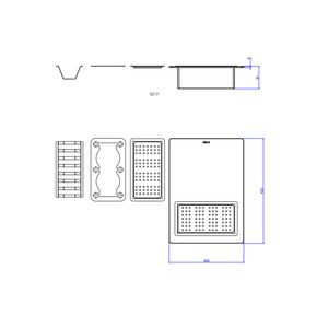 Tabua De Vidro Multiuso - Inox/preta - Deca