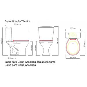 Bacia Diva Para Caixa Acoplada Branca - Ônix Louças