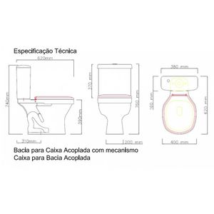 Bacia Iris Para Caixa Acoplada Branca - Ônix Louças