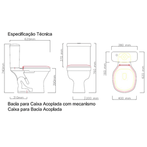 Caixa Acoplada Iris Para Bacia  Com Mecanismo Dual Branca - Ônix Louças