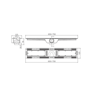 Ralo Linear Versata Base Pvc Com Tampa Invisivel 60x8 Cm - Selmetal