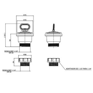 Válvula De Escoamento Para Tanque 11/4 E 11/2 Cromado - Deca