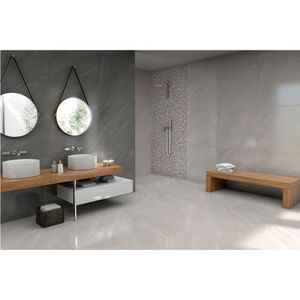 Porcelanato Limestone Antracita  Rur83006 Rustico Esmaltado Retificado 83,0x83,0 - Damme