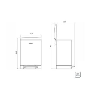 Lixeira Inox Com Pedal D Slim 30l - Tramontina