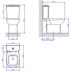 Bacia Para Caixa Acoplada P.380.17 Flex Branco - Deca