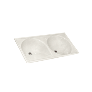 Tanque Marmofibra Duplo Tm102 102x50 37lts Branco - Decoralita