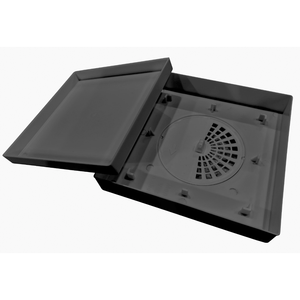 Ralo Linear Quadrado Oculto 15x15cm Preto - Multicerto