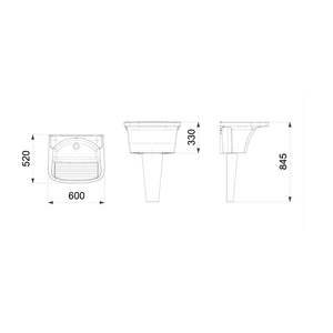 Tanque 38 Litros G Branco 600x520mm  (22 Lts) - Incepa