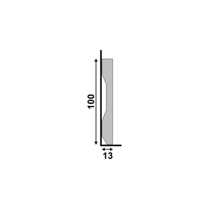 Rodape Lev101  Liso 100x13mm - Barra 2,40m Branco - Santa Luzia