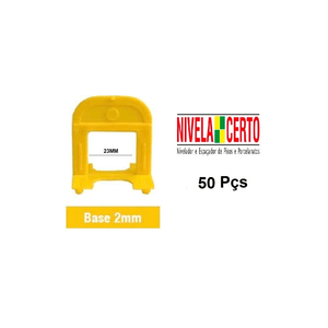Nivela Piso Top (base) 2,0mm - Pacote  50 Pecas Amarelo - Nivela Certo