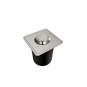 Lixeira De Embutir Quadrada  Inox Escovado  255x155mm - Docol Inox