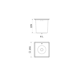 Lixeira De Embutir Quadrada  Inox Escovado  255x155mm - Docol Inox