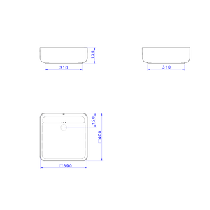 Cuba De Apoio Quadrada Com Válvula Oculta Branco 40cm - Deca