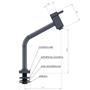 Torneira Piazza C22 10.4954  Fixa Vertical 1/4 Copper - Pevilon
