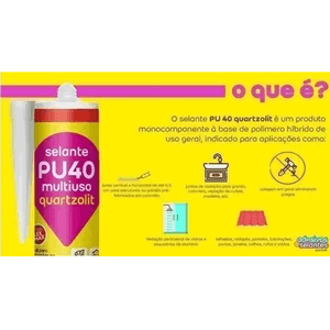 Selante Pu40 Multiuso Cinza Bisnaga 360 Gr - Quartzolit