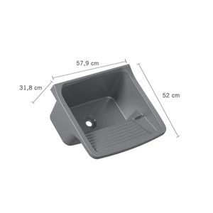 Tanque Plástico Prata  58x52x32cm Para 50l - Astra