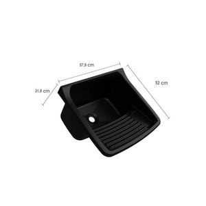 Tanque Plástico Preto 58x52x32cm Para 40l - Astra