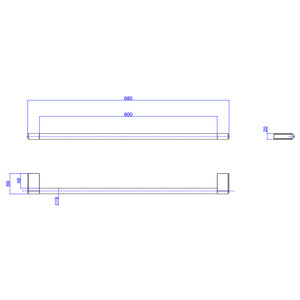 Porta Toalhas 600mm Quadrado Deca You Inox - Deca