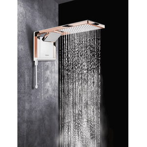 Chuveiro Eletronico 220/7800 Acqua Duo Branco Rose Gold - Lorenzetti