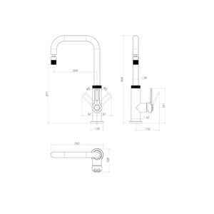 Monocomando Cozinha Mesa Quadrado Urban Industrial Dark Antracite - Deca