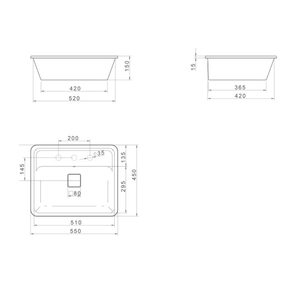 Cuba Retangular De Embutir Com Mesa 50cm Slim Soft Antracite - Deca