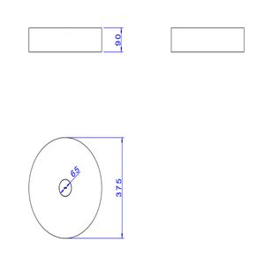 Cuba Apoio Black Matte Redonda Luxo 370mm - Deca