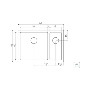 Cuba Quadrum Inox 66x46x20,5 - Tramontina