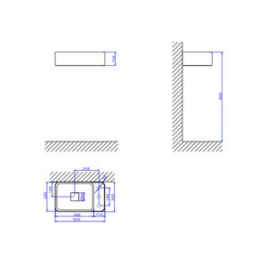 Cuba De Apoio Retangular Com Mesa À Direita Branco 500x300mm - Deca