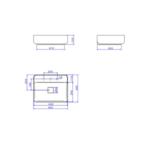 Slim Ebano Fosco Cuba Apoio Retangular Mesa 40,0x50,0x13,5 - Deca