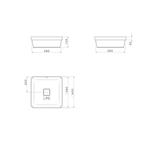 Cuba Sobrepor Quadrada Slim Barbante 40,0x40,0x13,5 Cm - Deca