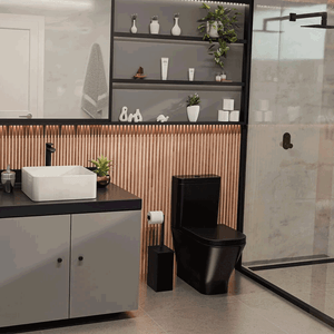 Lixeira Inox Slim 5.5 L Com Sup Papel Black Mat - Tramontina