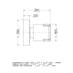 Acabamento Registro Riva Cromado Docolbase 1.1/2 E 1.1/4 - Docol