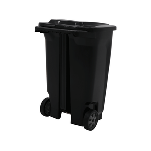 Lixeira  Preto T-force Em Polipropileno 100 L Com Rodas - Tramontina