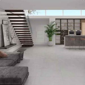 Porcelanato Cimento Gris Acetinado Esmaltado Retificado 83x83 - Damme