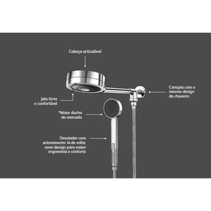 Kit 2 Chuveiros Technoshower Com Desviador Cromado - Docol