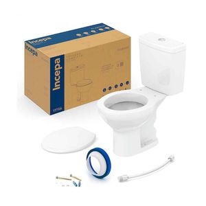 Kit Bacia C/ Caixa 3/6 Lts+compl Instalacao+assento Eco Flamingo Branco - Incepa