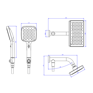 Chuveiro De Parede Quadrado Com Desviador Flex  Cromado - Deca