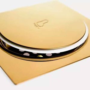 Ralo Click Quadrado Dourado 15x15 Simmetria