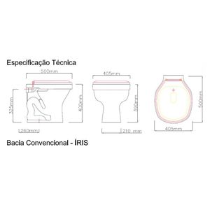 Bacia Convencional Iris Branca - Ônix Louças