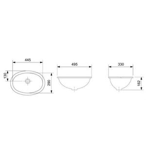 Cuba Embutir Oval Cinza Platino 49,5x33,0 - Roca Louça