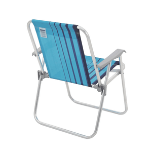 Cadeira De Praia Samoa Alta Em Aluminio Com Assento Azul - Tramontina